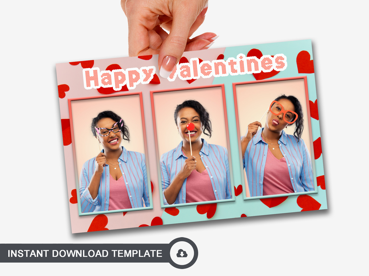 Happy Hearts - Photo Booth Template | Boothify