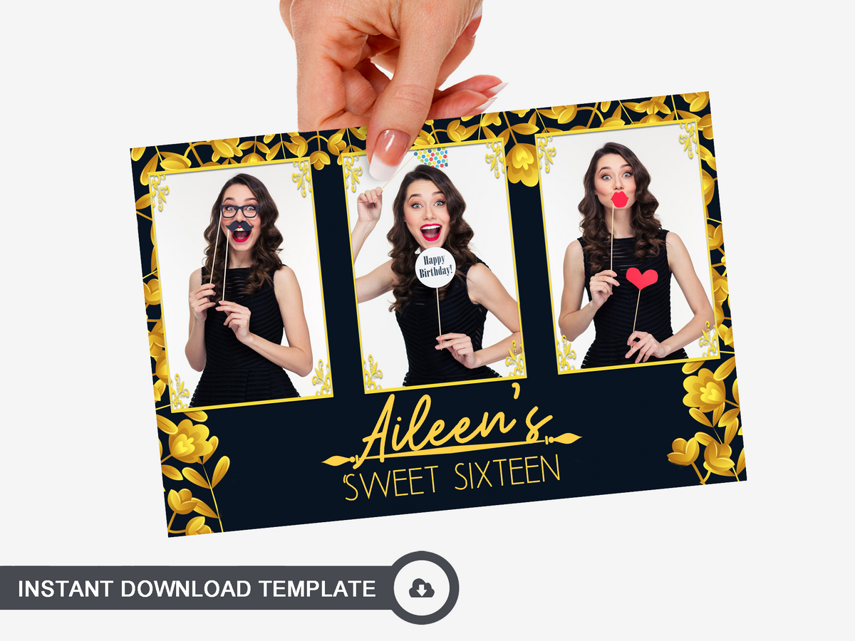 Yellow Buds - Photo Booth Template | Boothify