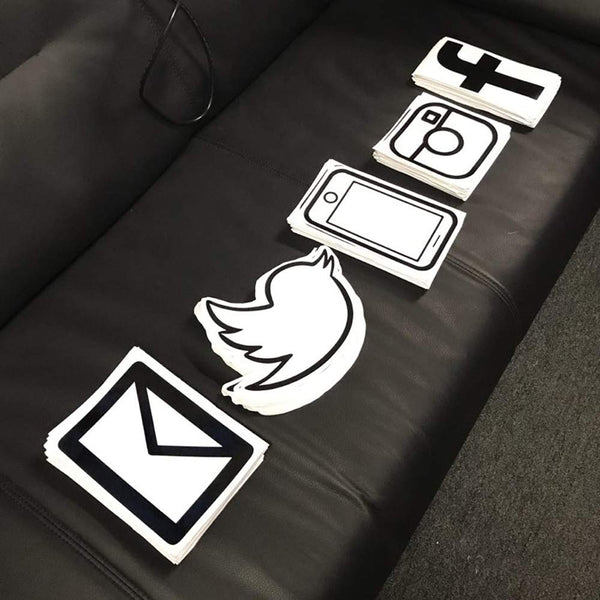 Social Media Facebook Instagram Decal Vinyl Sticker Bundle Black